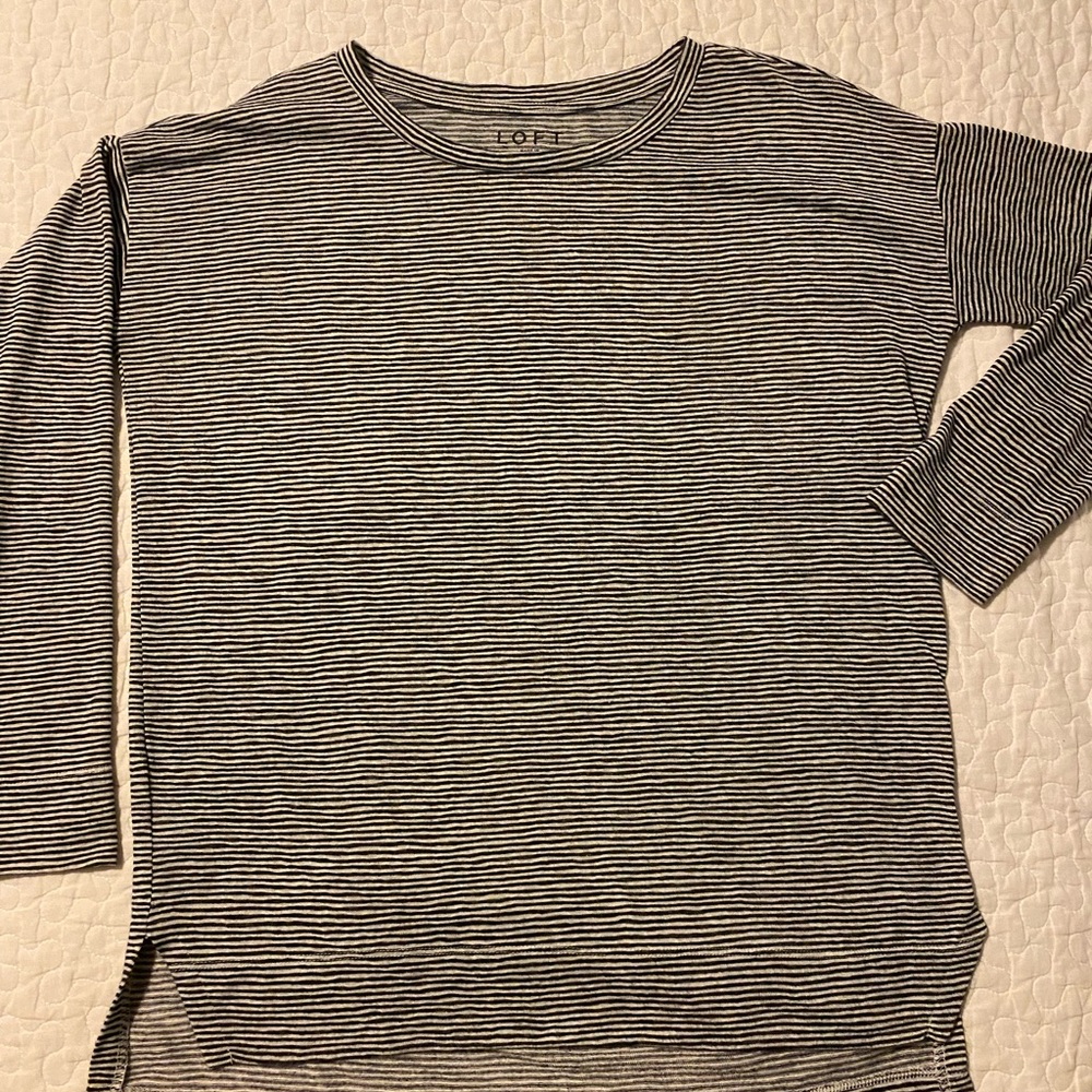 LOFT Striped Long Sleeve Top